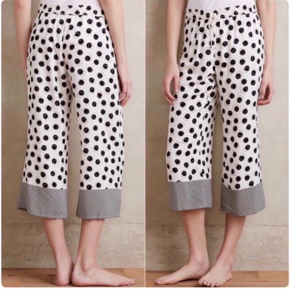Cropped Polka-Dot Sleep Pants Anthropologie